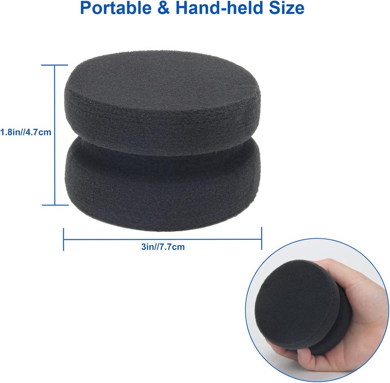 Boyistar Paint Sponge Applicator 3Pcs, Black Detail Painting Sponge for Car Waxing, Wall Repairing Kitchen Cleaning with Storage Mesh Bag (Black) - Image 4